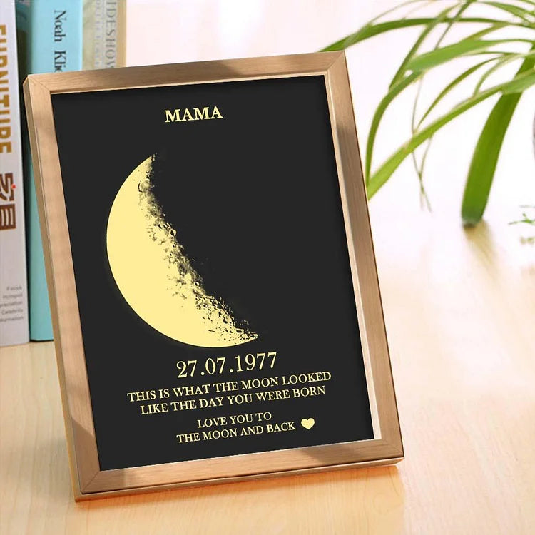 Custom Moon Phase Frame With Birth Date, Best Mother's Day Gift