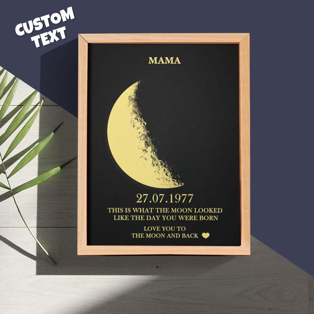 Custom Moon Phase Frame With Birth Date, Best Mother's Day Gift