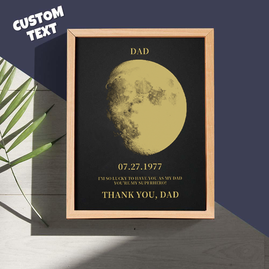 Custom Moon Phase Frame For Your Dad, Daddy, Grandpa