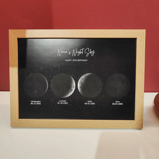 Custom Moon Night Sky Print Family Gift