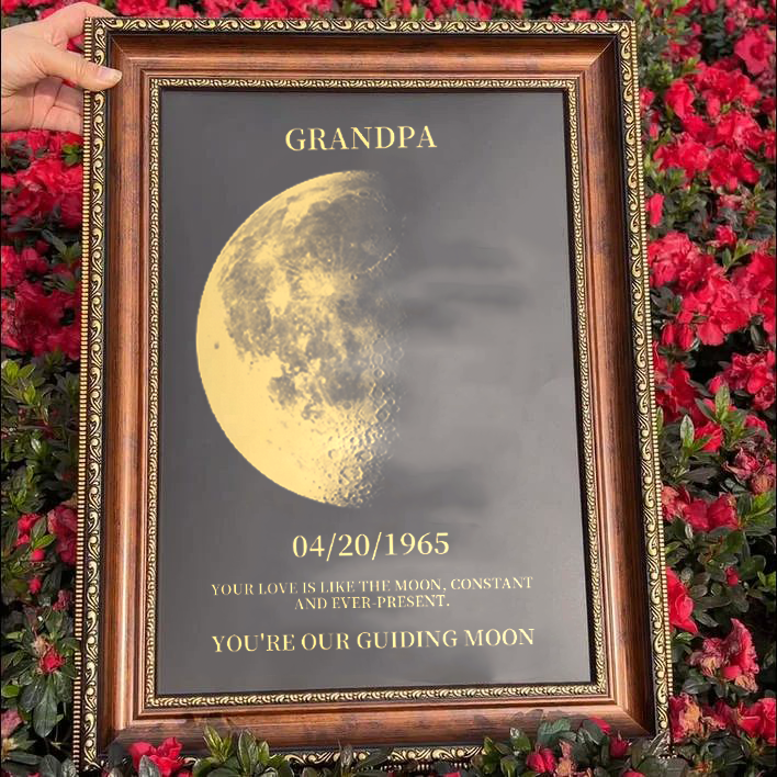 Custom Moon Phase Frame For Your Dad, Daddy, Grandpa