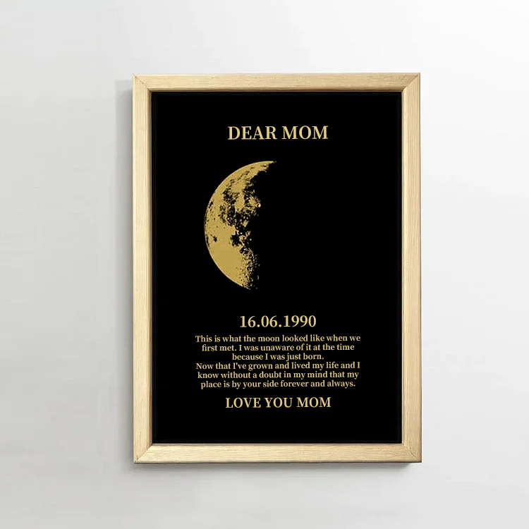 🌔Custom Mommy Art Frame/ REAL MOON PHASE - Best Gift For Her