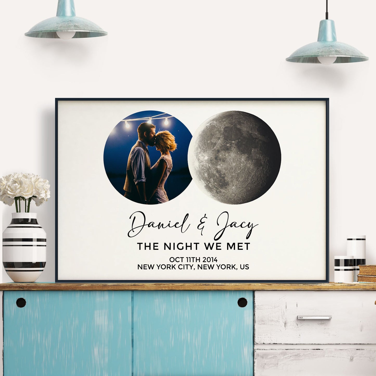 The Night We Met Custom Moon Phase - Personalized Photo Canvas