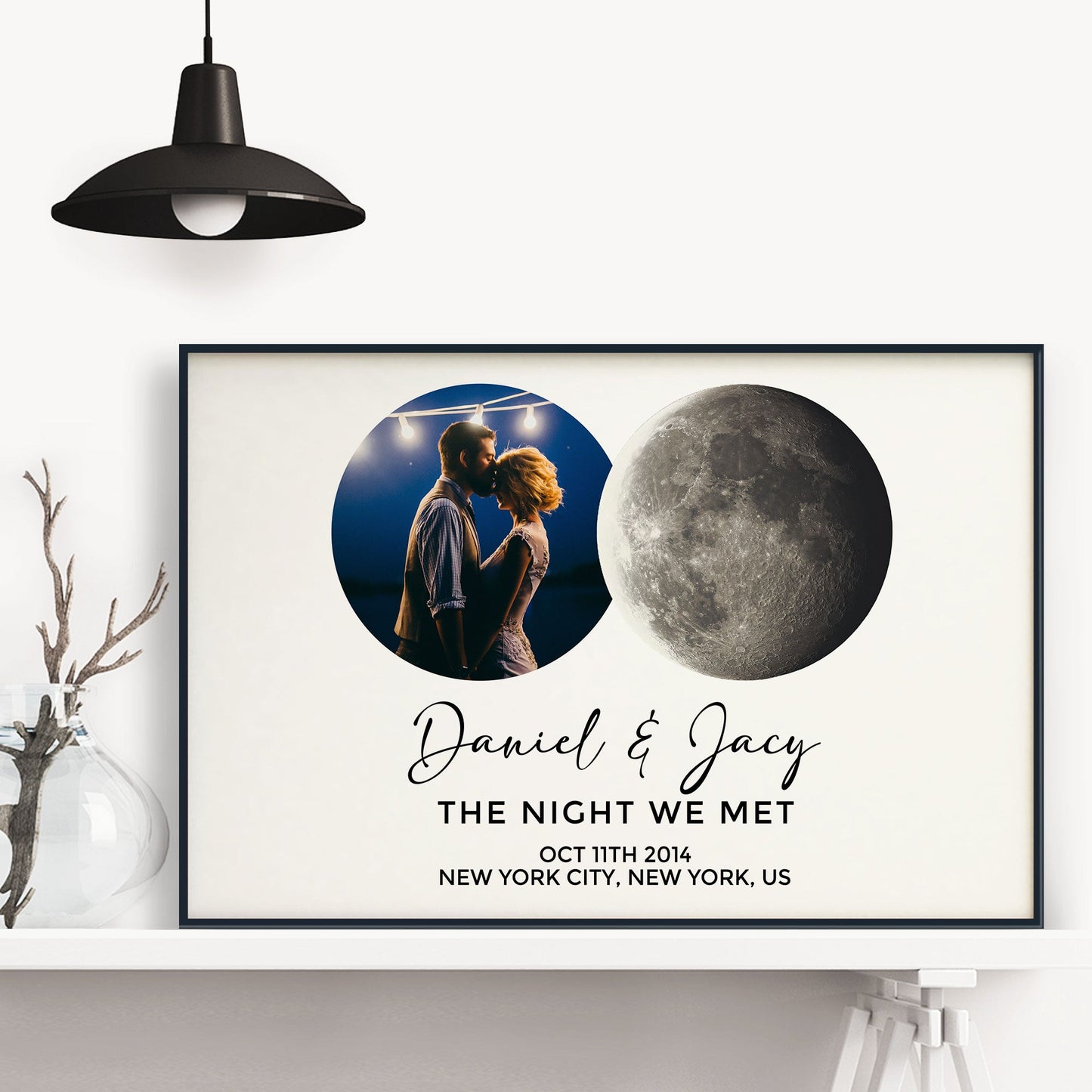 The Night We Met Custom Moon Phase - Personalized Photo Canvas