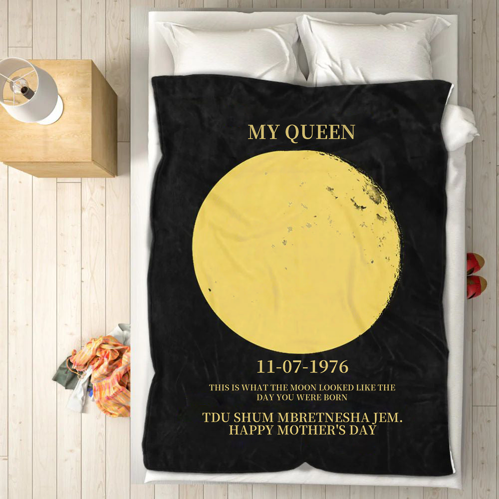 Custom Moon Phase Blanket, Personalized Mom Gift