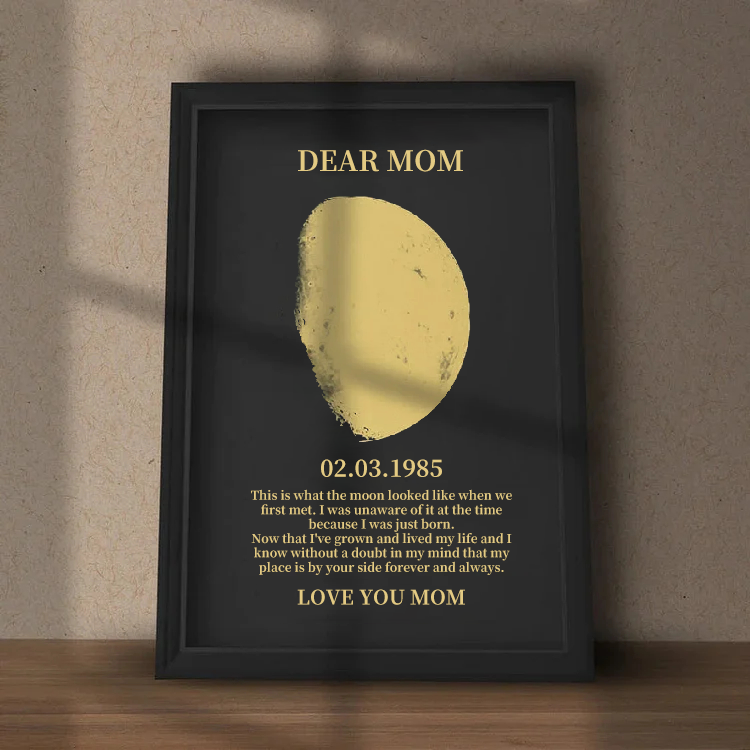 🌔Custom Mommy Art Frame/ REAL MOON PHASE - Best Gift For Her