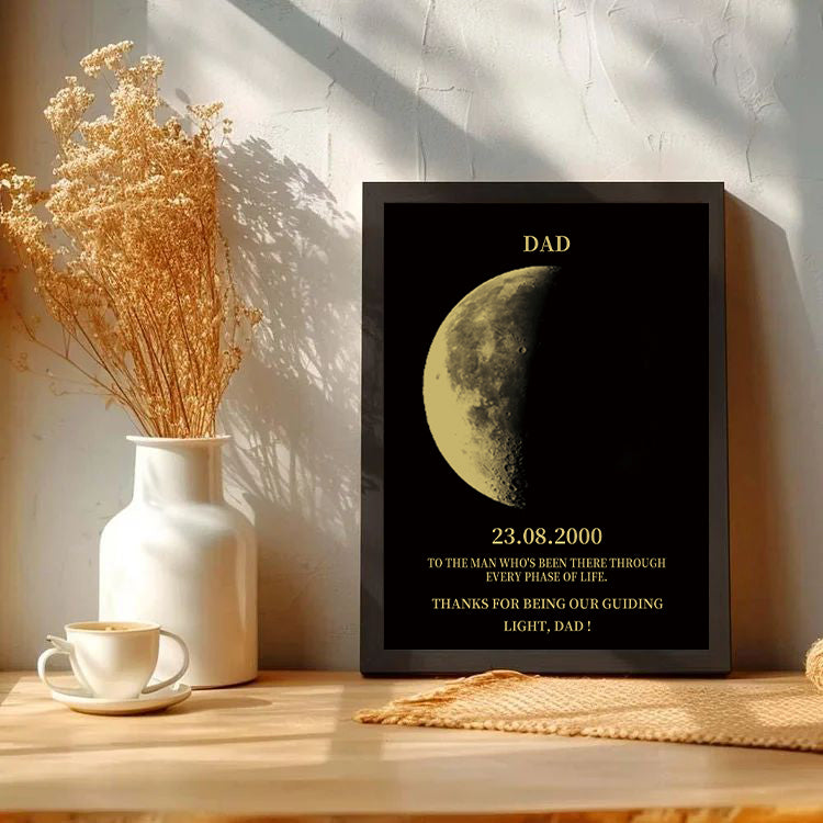 Custom Moon Phase Frame For Your Dad, Daddy, Grandpa