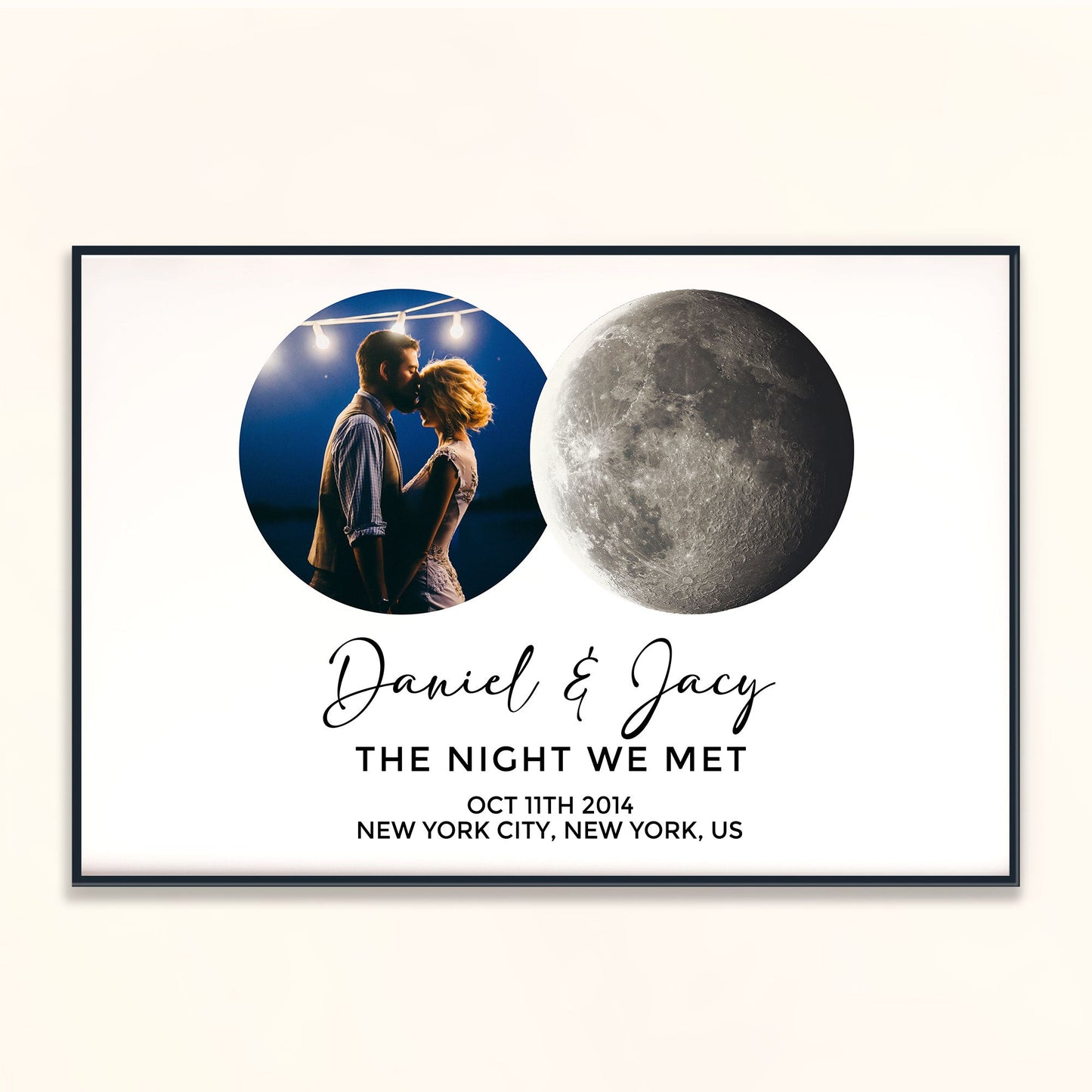 The Night We Met Custom Moon Phase - Personalized Photo Canvas