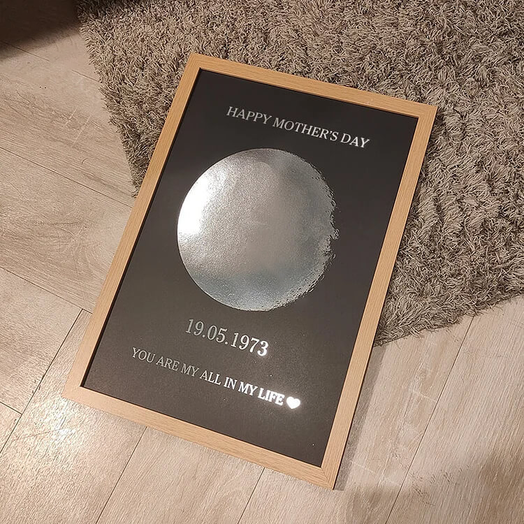 Custom Moon Phase Frame With Birth Date, Best Mother's Day Gift