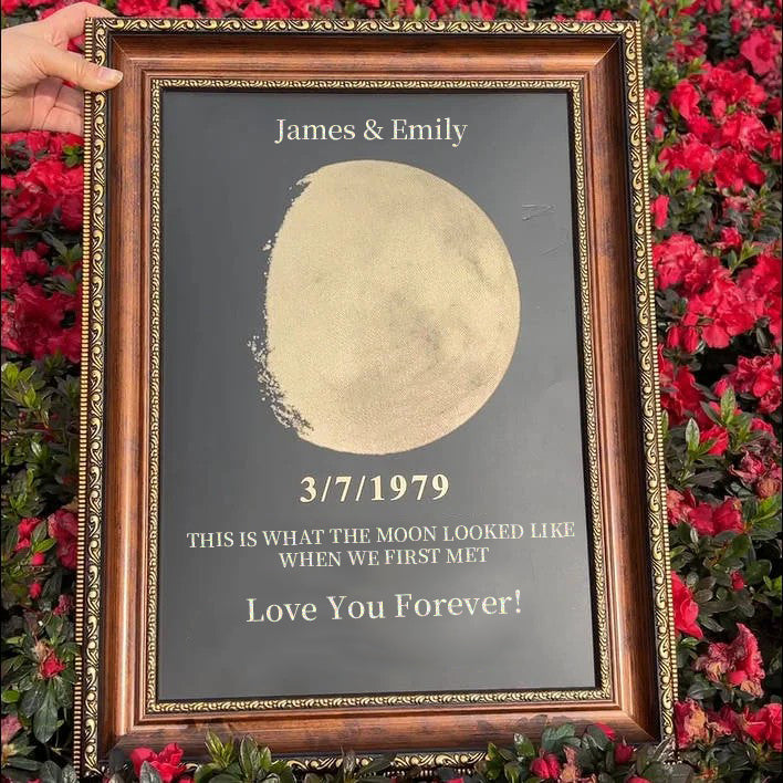 50%OFF🌔CUSTOM COUPLE ART FRAME/ REAL MOON PHASE - FOR MEMORY GIFT