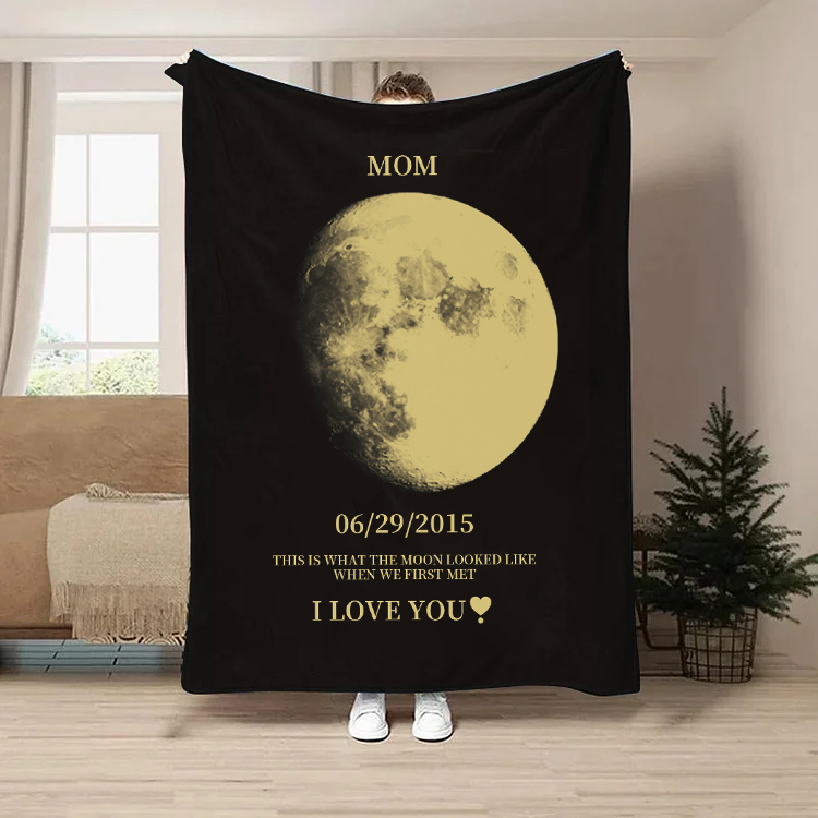 Custom Moon Phase Blanket, Personalized Mom Gift