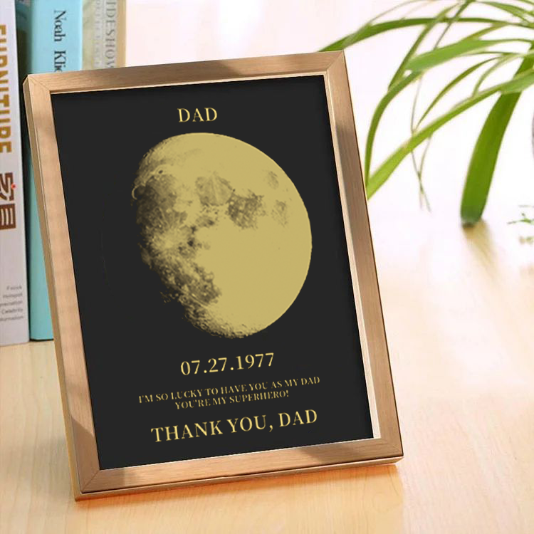 Custom Moon Phase Frame For Your Dad, Daddy, Grandpa