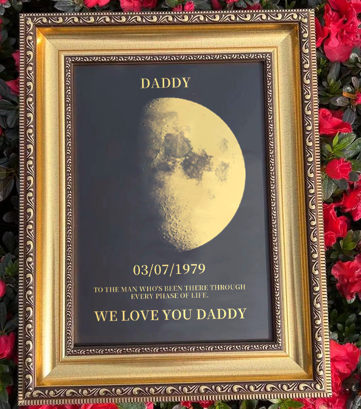 Custom Moon Phase Frame For Your Dad, Daddy, Grandpa