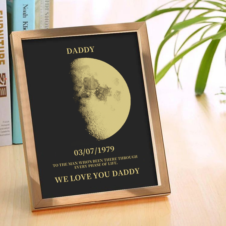 Custom Moon Phase Frame For Your Dad, Daddy, Grandpa