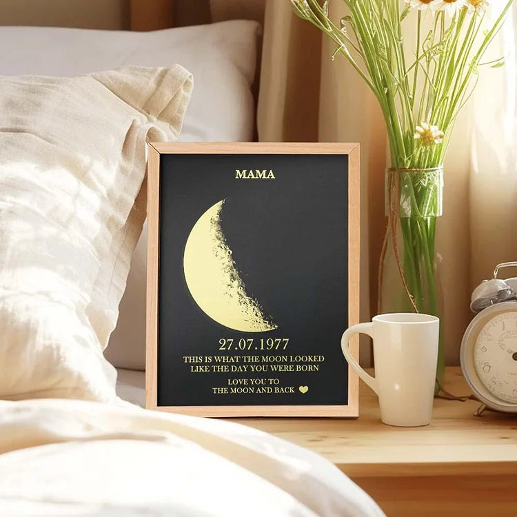 Custom Moon Phase Frame With Birth Date, Best Mother's Day Gift