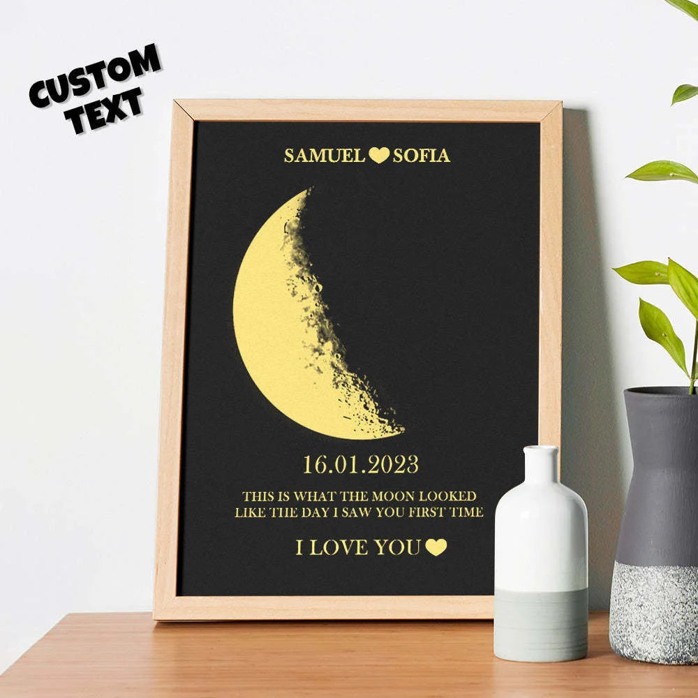 50%OFF🌔CUSTOM COUPLE ART FRAME/ REAL MOON PHASE - FOR MEMORY GIFT