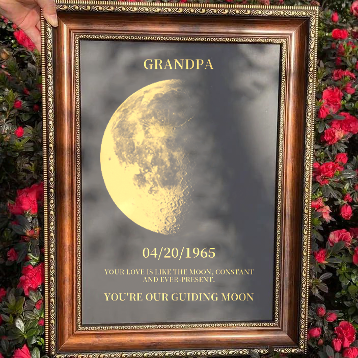 Custom Moon Phase Frame For Your Dad, Daddy, Grandpa