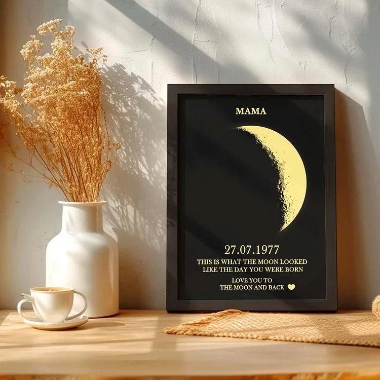 Custom Moon Phase Frame With Birth Date, Best Mother's Day Gift