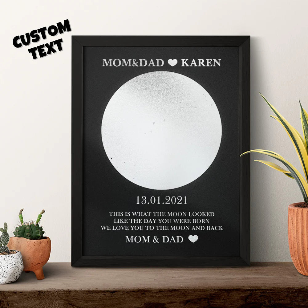 Custom Moon Phase Frame With Birth Date, Best Mother's Day Gift