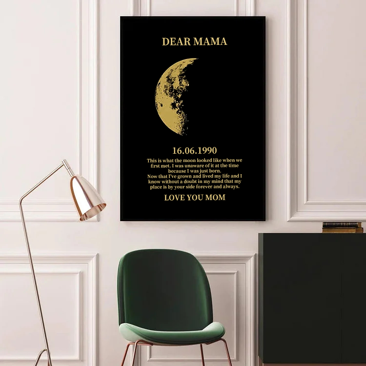 🌔Custom Mommy Art Frame/ REAL MOON PHASE - Best Gift For Her