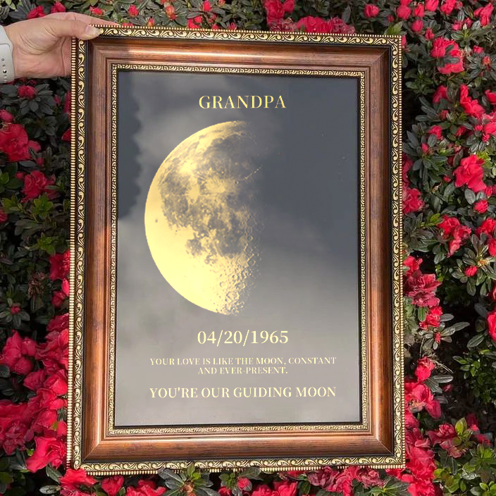 Custom Moon Phase Frame For Your Dad, Daddy, Grandpa