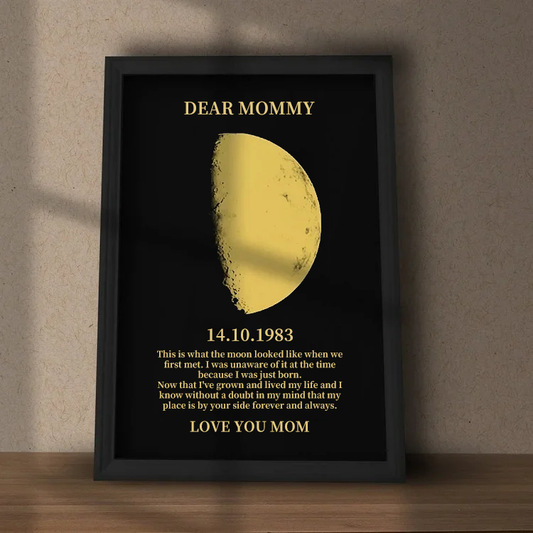 🌔Custom Mommy Art Frame/ REAL MOON PHASE - Best Gift For Her