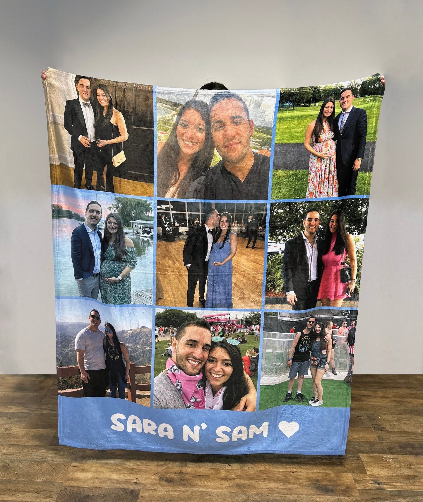 Personalized Photo Blanket, Photo Blanket with Text, Memorial Blanket, Anniversary Gift, Couples Gift, Gift for Her